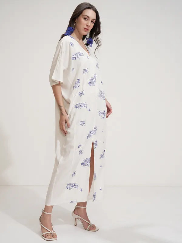 Printed Fit And Flare Dress