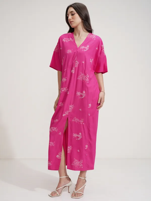 Self Design Fit And Flare Dress