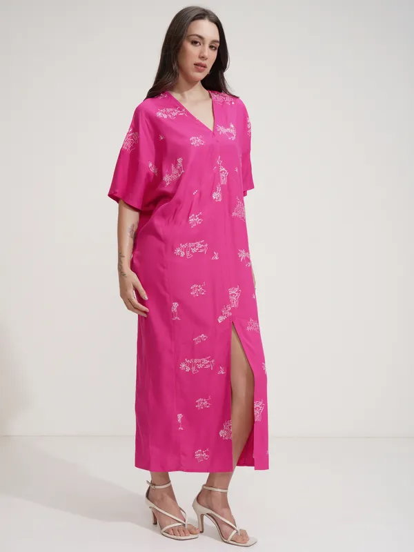 Self Design Fit And Flare Dress