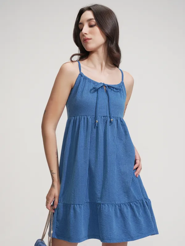 Solid Fit And Flare Dress