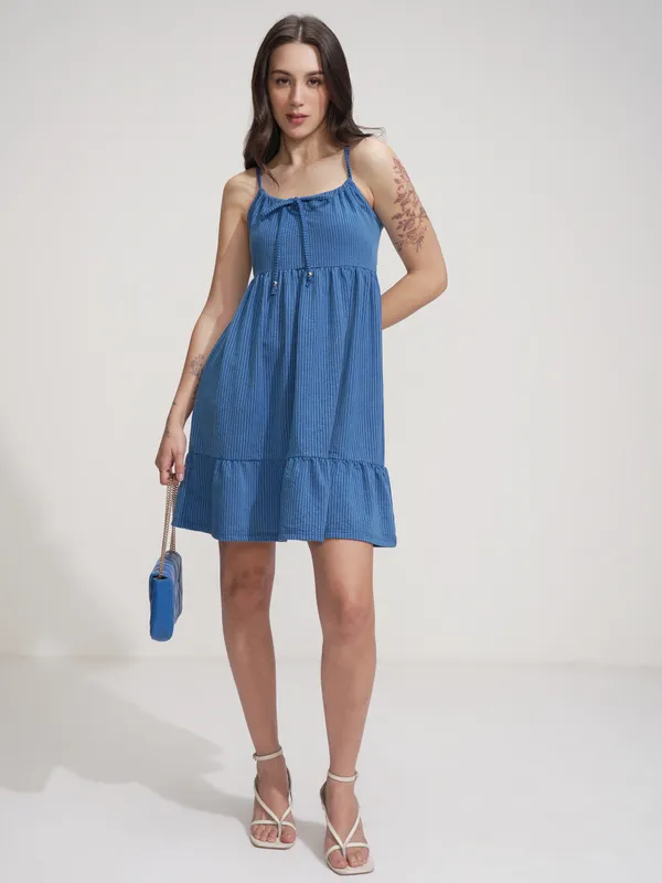 Solid Fit And Flare Dress
