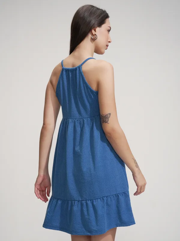 Solid Fit And Flare Dress