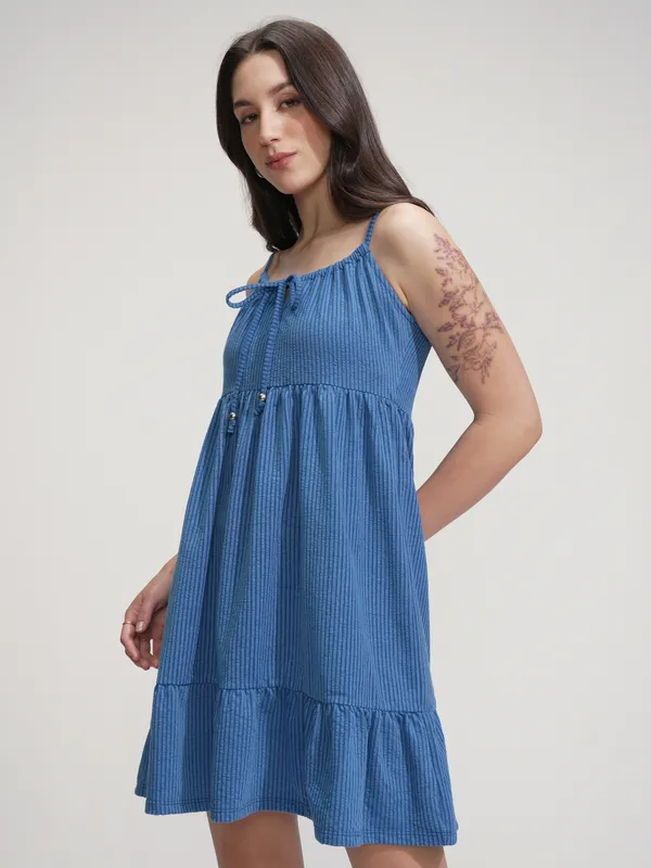 Solid Fit And Flare Dress