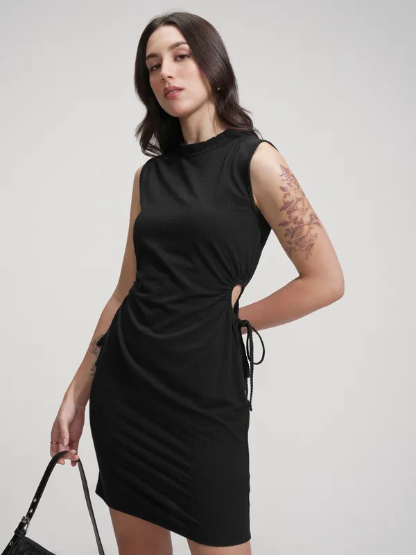 Tokyo Talkies Women Black Solid Sheath Dress