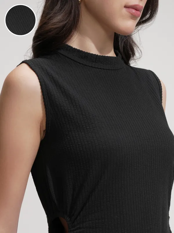 Tokyo Talkies Women Black Solid Sheath Dress