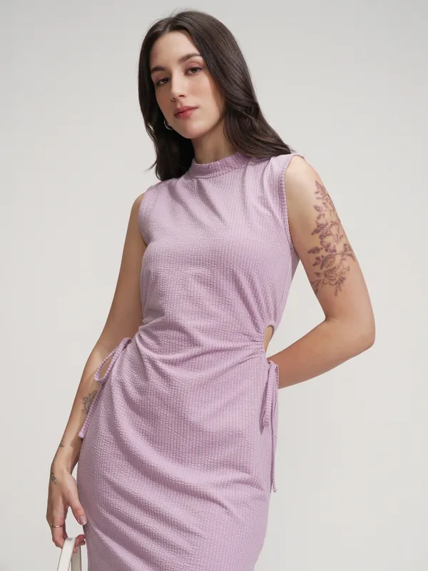 Tokyo Talkies Women Purple Solid Sheath Dress