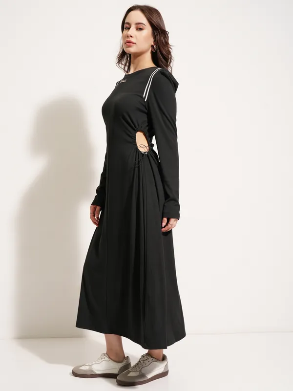 Tokyo Talkies Women Black Solid Maxi Dress