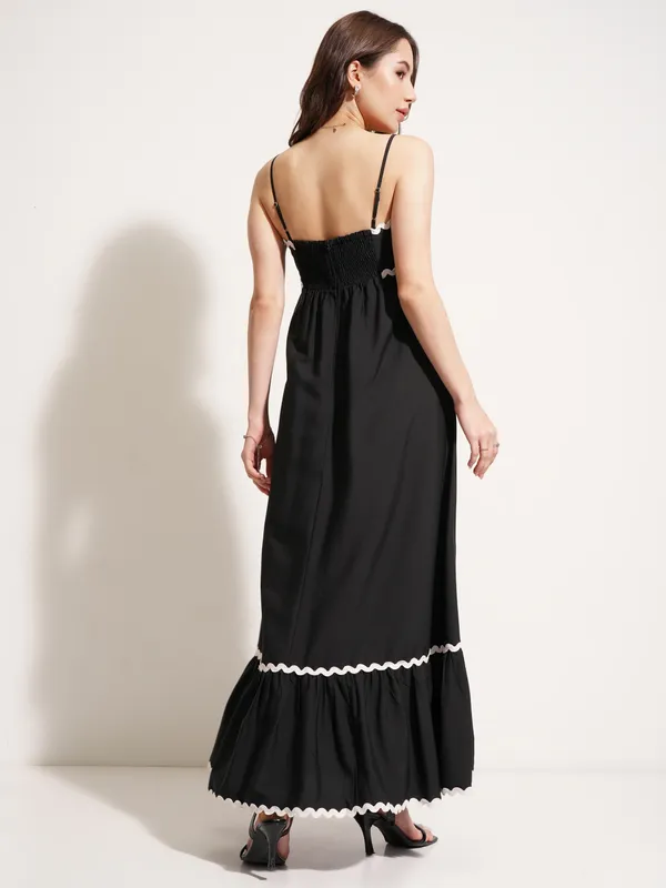 Tokyo Talkies Women Black Solid Fit And Flare Dress