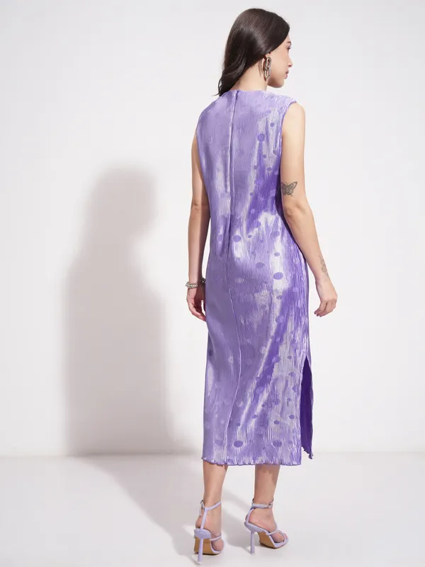 Tokyo Talkies Women Violet Printed A-Line Dress