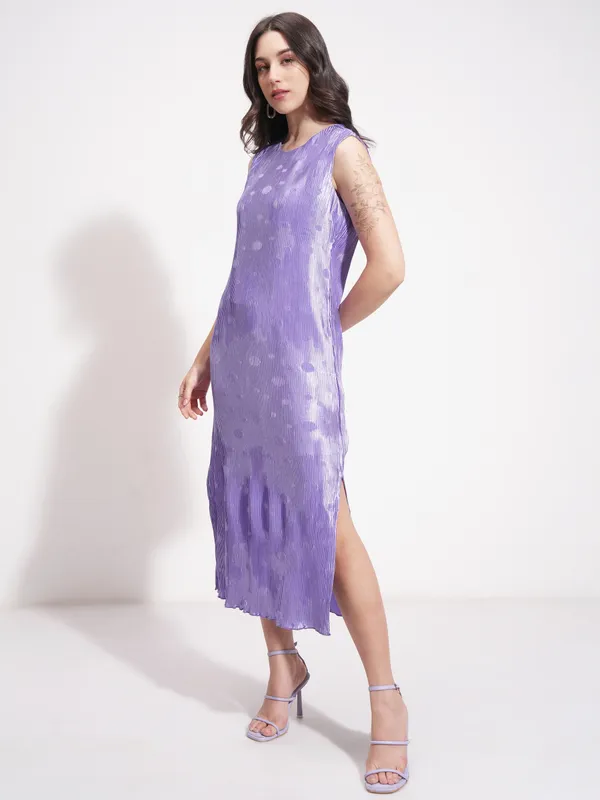 Tokyo Talkies Women Violet Printed A-Line Dress