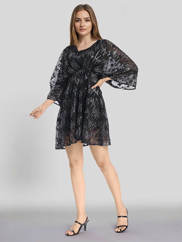 Embellished Fit and Flare Dress