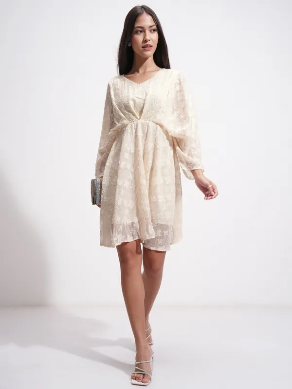 Self Design A-Line Dress