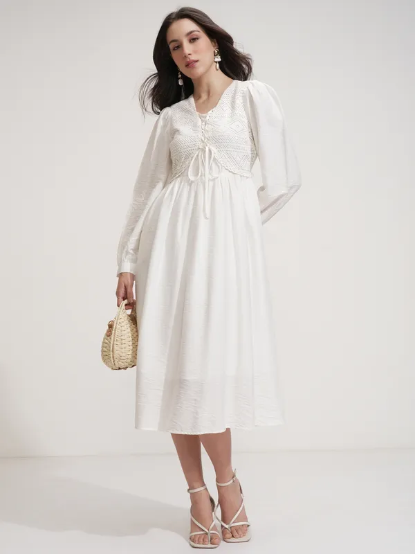 Self Design Fit and Flare Dress