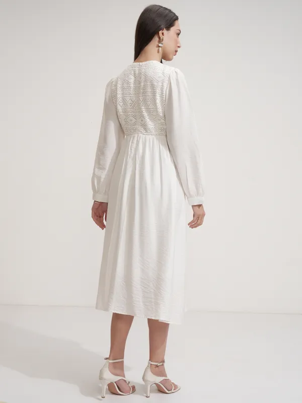 Self Design Fit and Flare Dress