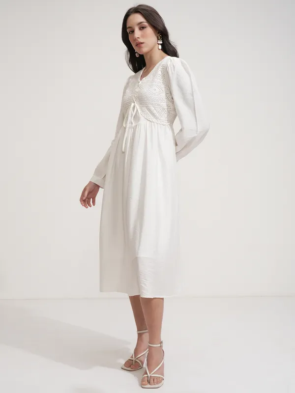 Self Design Fit and Flare Dress