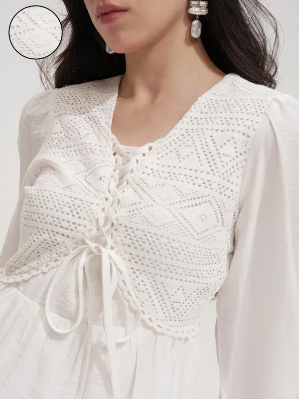 Self Design Fit and Flare Dress