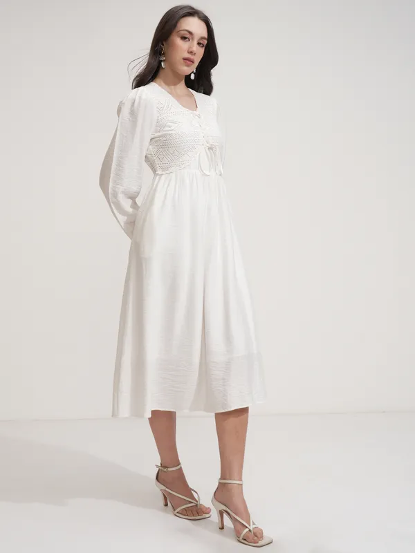 Self Design Fit and Flare Dress