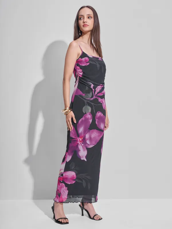 Tokyo Talkies Women Black Printed Sheath Dress