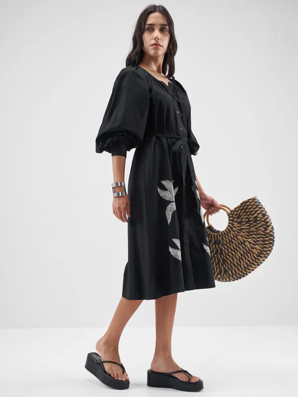 Printed Fit and Flare Dress