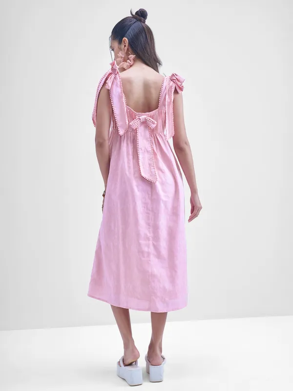 Solid Fit and Flare Dress