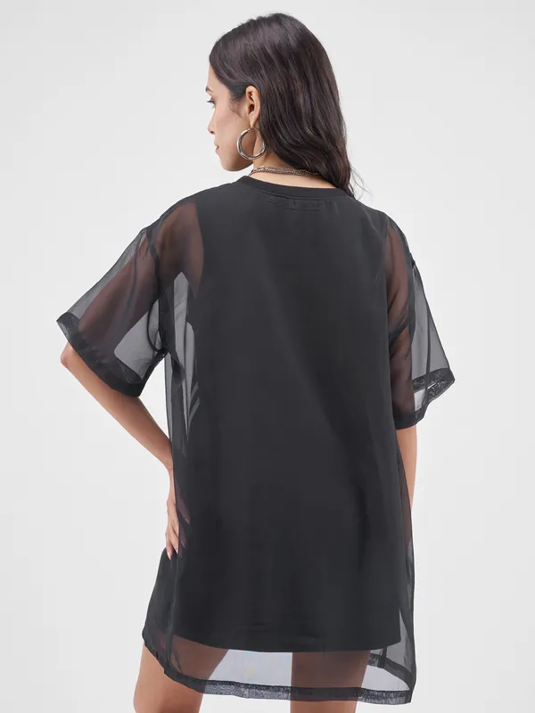 Street By Tokyo Talkies Women Black Solid T-shirt Dress