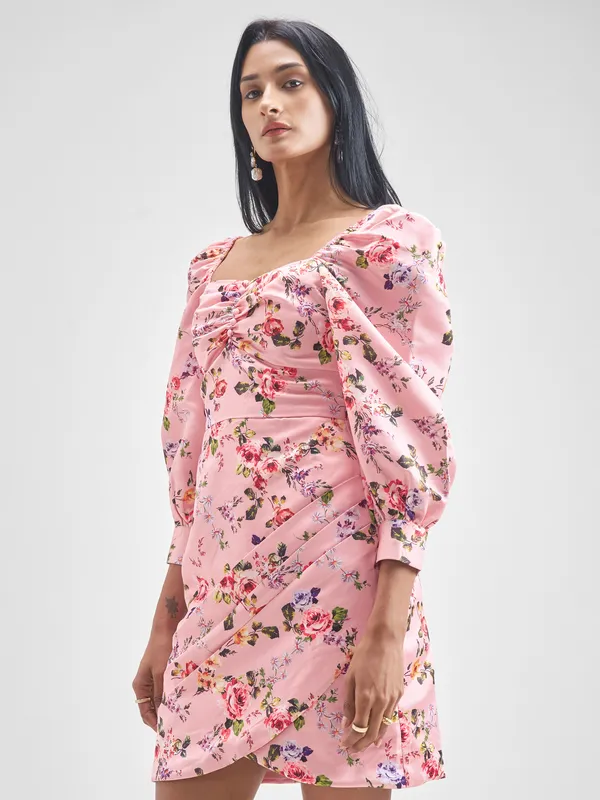 Tokyo Talkies Women Pink Printed Bodycon Dress