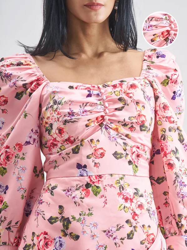 Tokyo Talkies Women Pink Printed Bodycon Dress