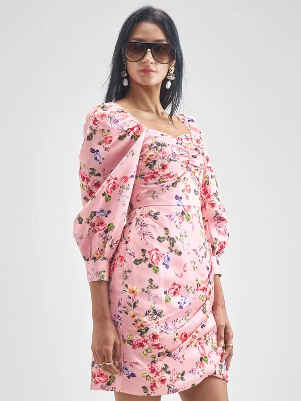 Tokyo Talkies Women Pink Printed Bodycon Dress