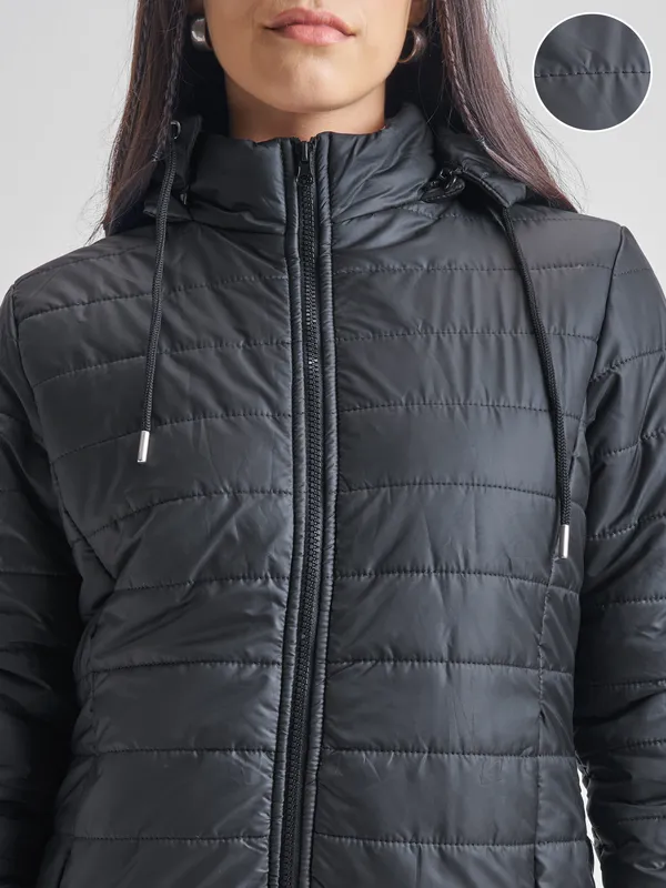 Tokyo Talkies Women Black Puffer Jacket