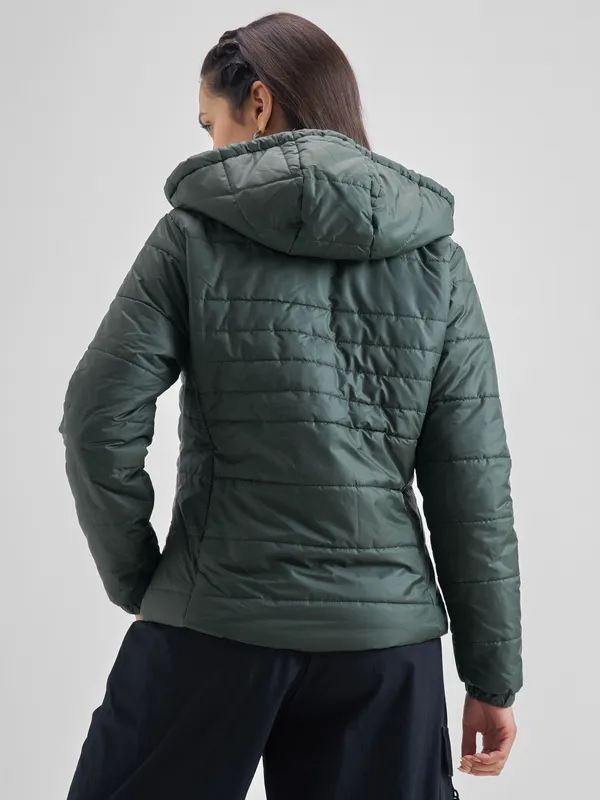 Tokyo Talkies Women Green Puffer Jacket