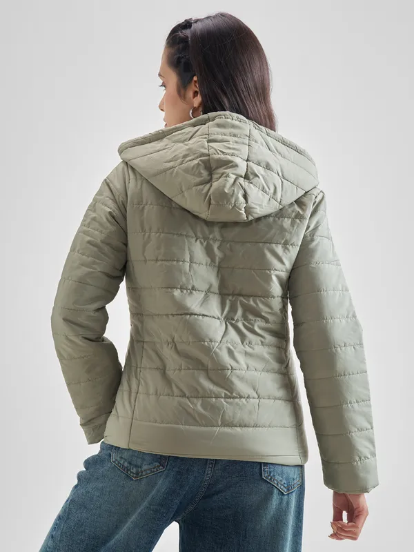 Tokyo Talkies Women Green Puffer Jacket Jackets