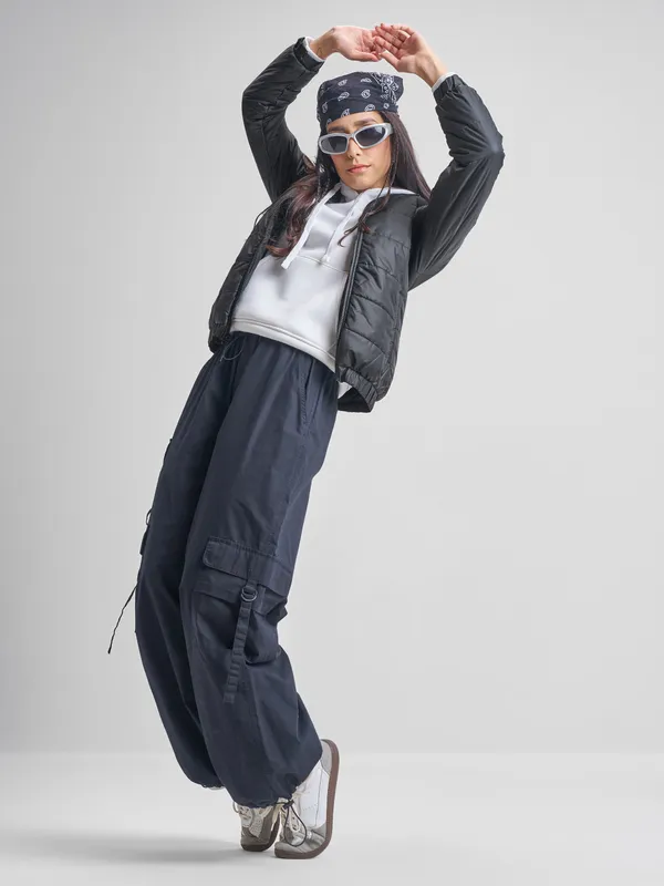 Tokyo Talkies Women Black Puffer Jacket