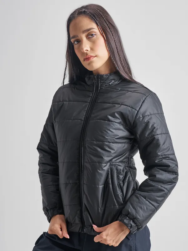 Tokyo Talkies Women Black Puffer Jacket