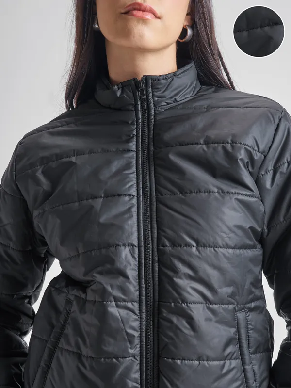 Tokyo Talkies Women Black Puffer Jacket