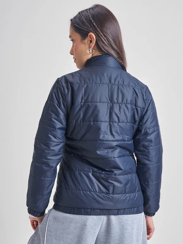  Tokyo Talkies Women Navy Blue Puffer Jacket Jackets