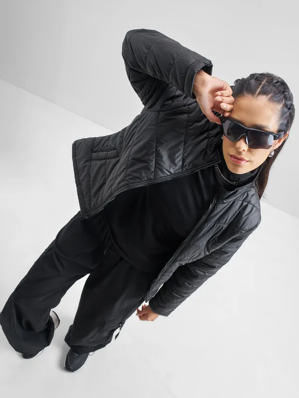 Tokyo Talkies Women Black Puffer Jacket