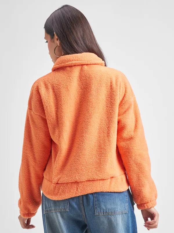 Tokyo Talkies Women Orange Open Front Jacket