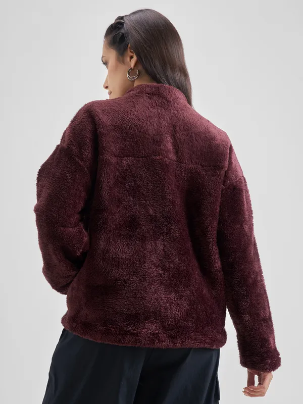 Tokyo Talkies Women Brown Open Front Jacket