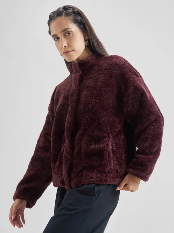 Tokyo Talkies Women Brown Open Front Jacket