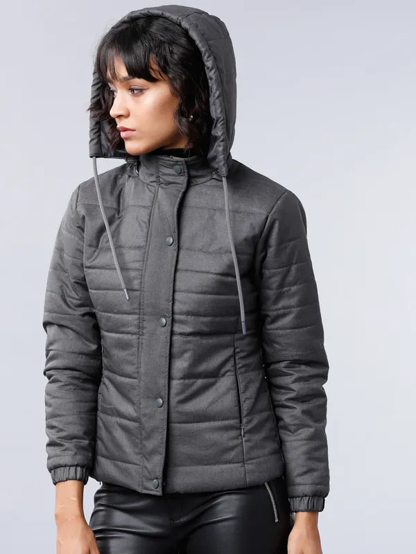 Tokyo Talkies Women Black Puffer Jacket