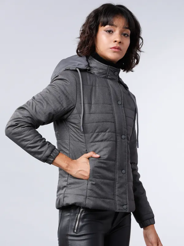 Tokyo Talkies Women Black Puffer Jacket
