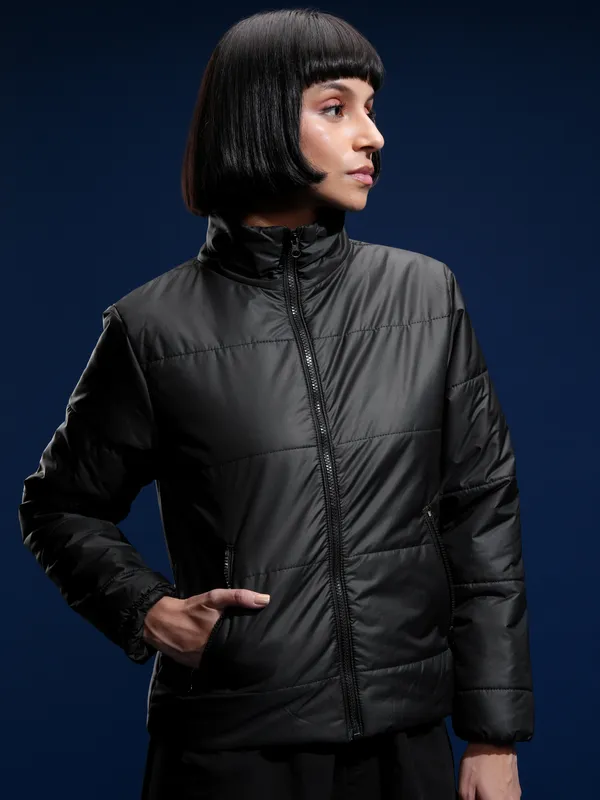 Tokyo Talkies Women Black Solid Puffer Jacket