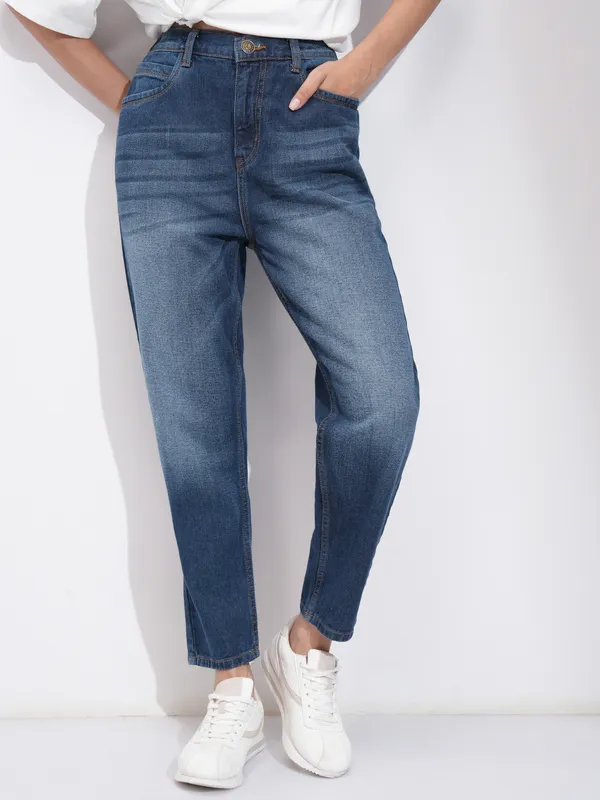 Tokyo Talkies Women Blue Relaxed Fit Clean Look  Jeans