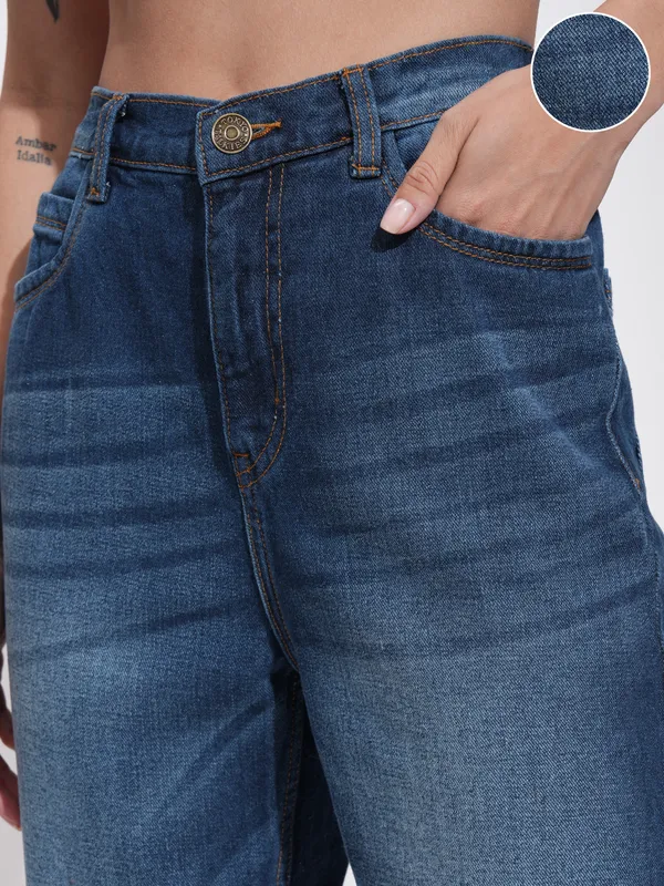 Tokyo Talkies Women Blue Relaxed Fit Clean Look  Jeans