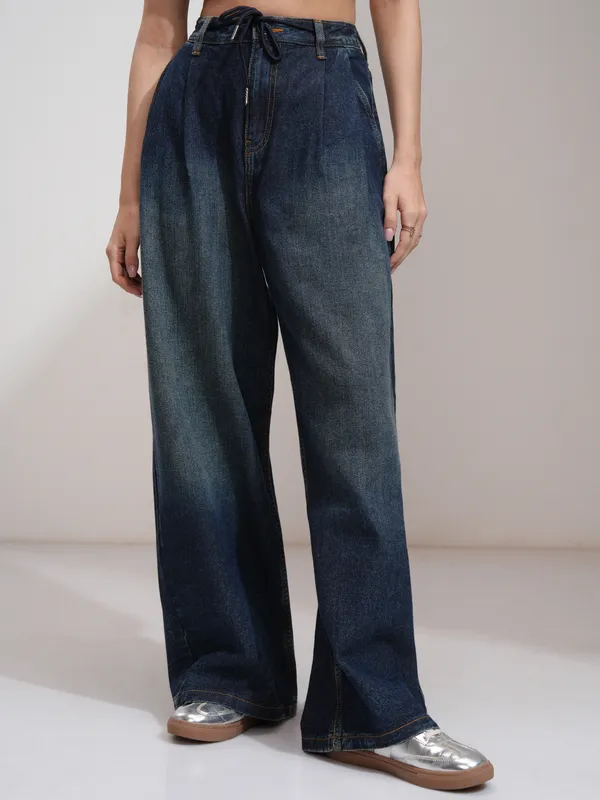 Tokyo Talkies Women Blue Baggy Jeans
