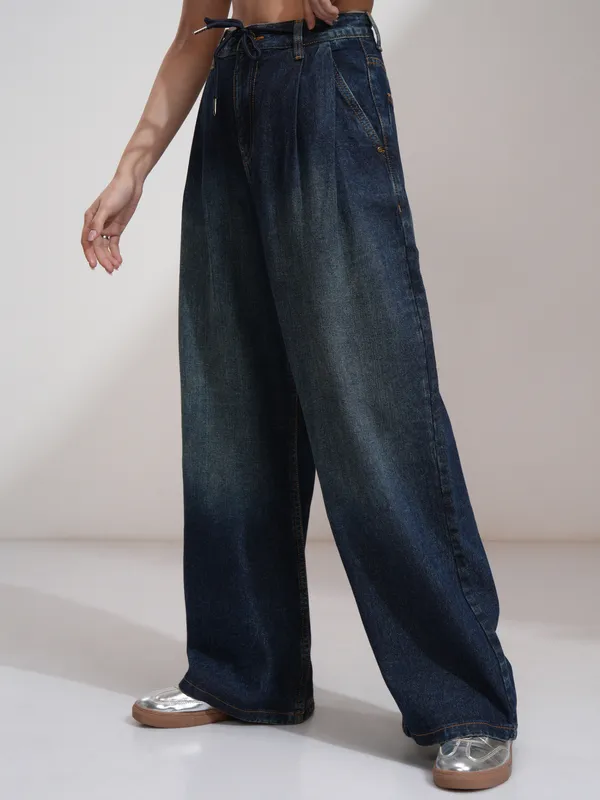 Tokyo Talkies Women Blue Baggy Jeans