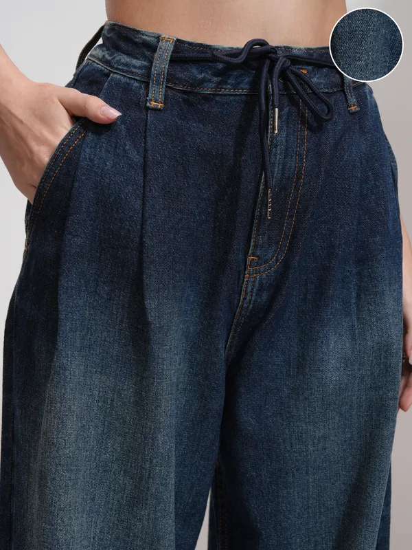 Tokyo Talkies Women Blue Baggy Jeans