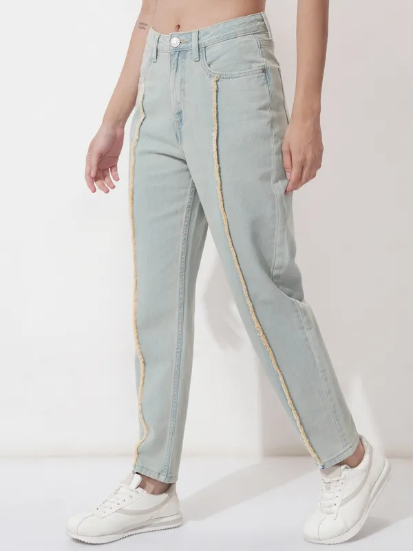 Tokyo Talkies Women Blue Mom Fit Stretchable Jeans