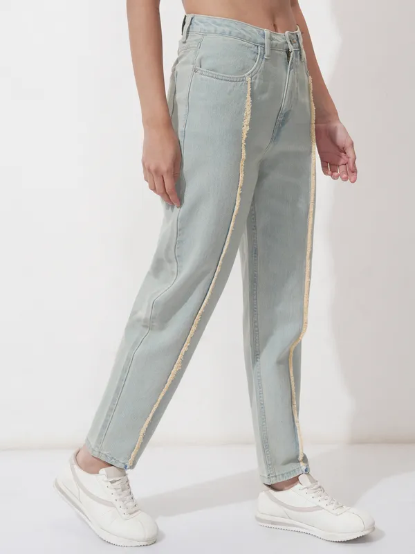 Tokyo Talkies Women Blue Mom Fit Stretchable Jeans