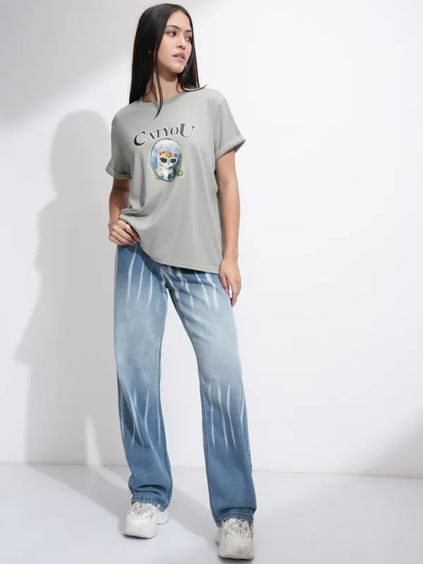 Tokyo Talkies Women Blue Dad Fit Low Distress Stretchable Jeans